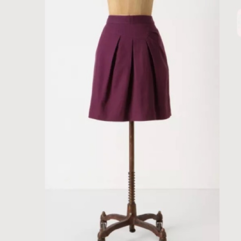 Anthropologie purple pleated skirt
